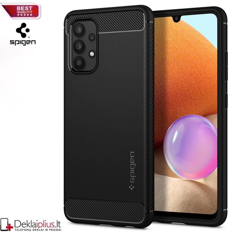 Spigen rugged armor guminis dėklas - juodas (telefonams Samsung A72/A72 5G) Spigen rugged armor guminis dėklas - juodas (telefonams Samsung A72/A72 5G)